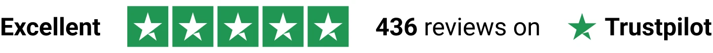 Excellent, 436 reviews on Trustpilot